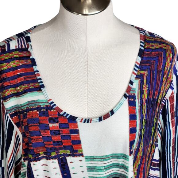 Parsley & Sage Tunic Top Womens Size 2X Abstract Artsy Print‎ Knit Long Sleeve - Picture 2 of 9